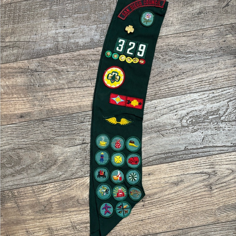Green Vintage Girl Scout Sash